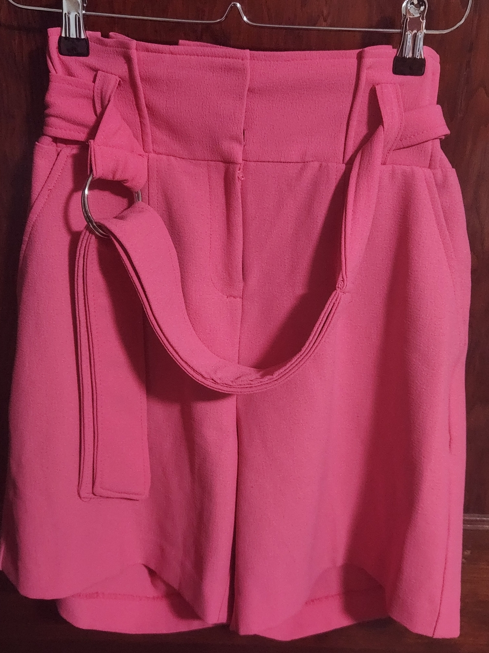 NWOT 7th Avenue Design Studio NY&Co Pink High-Waisted  Paperbag Shorts Size 2